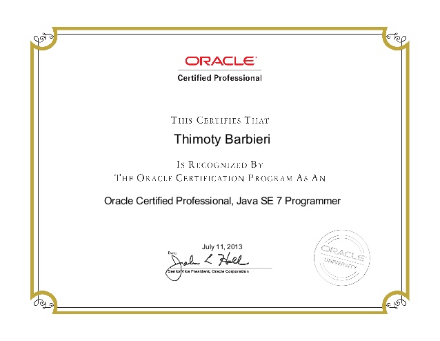 Oracle Certified Professional: Java SE 7 Programmer