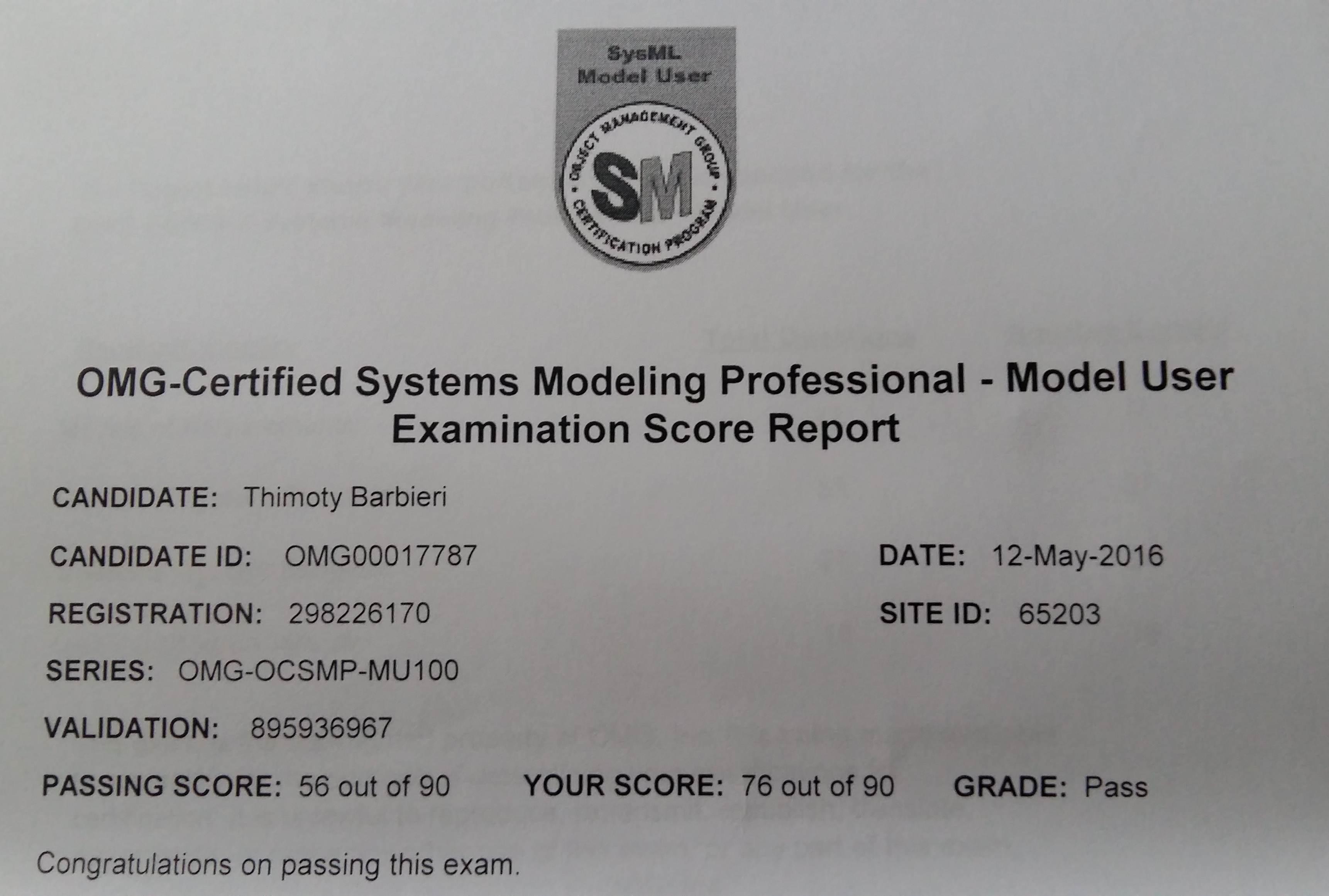 OMG-Certified Systems Modeling Professional (SysML)